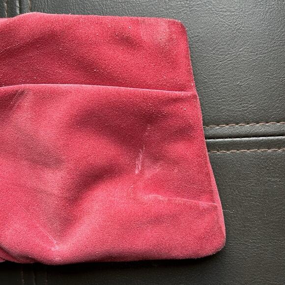 Banana Republic | Pink Rosette Suede Leather Clutch Handbag Purse Vintage Retro - Picture 7 of 10